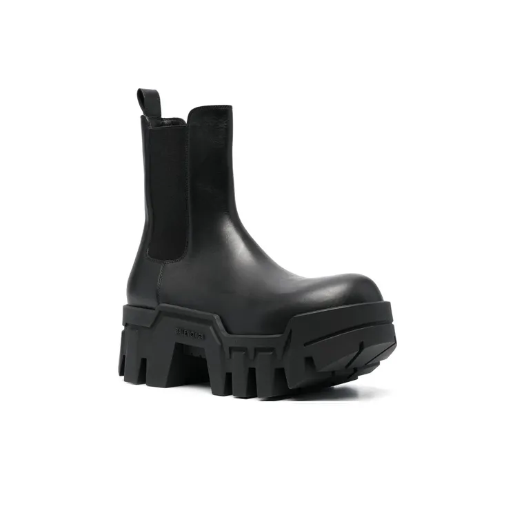 Balenciaga Chelsea Bulldozer 80mm Boots Black Matte Calkskin Men's-2