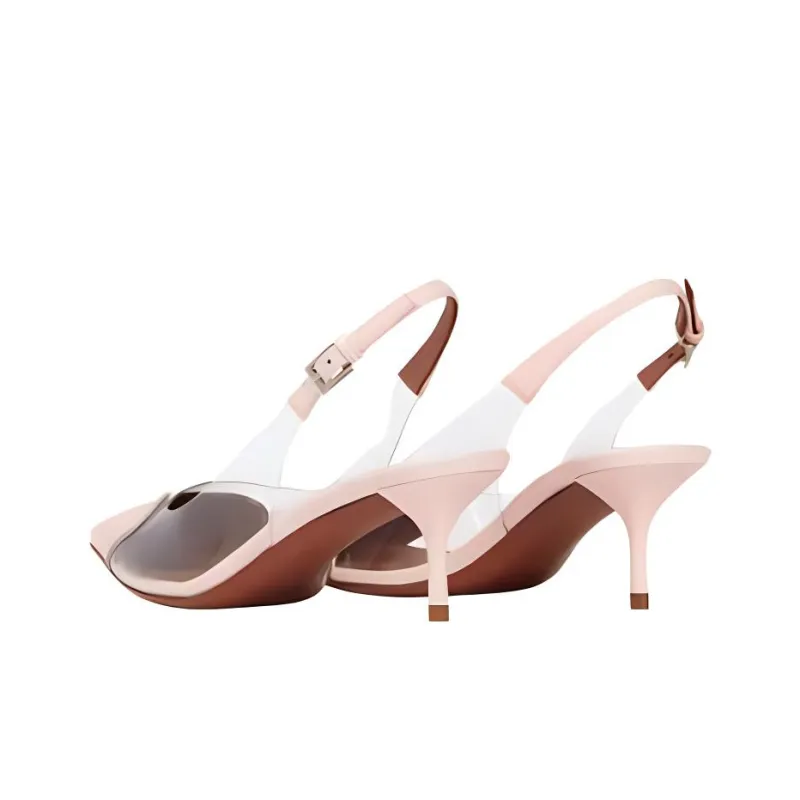 Alaia HEART Slim Heel High Heels 5.5cm Women's Pink-3