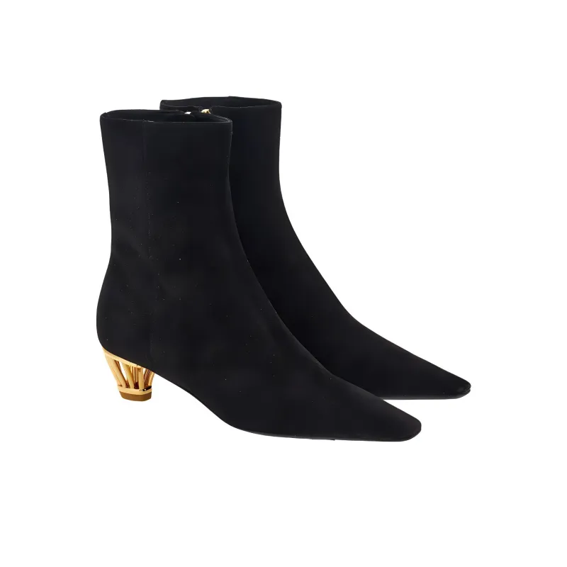 FERRAGAMO CAGE Ankle Boots 4cm Women's Black-2