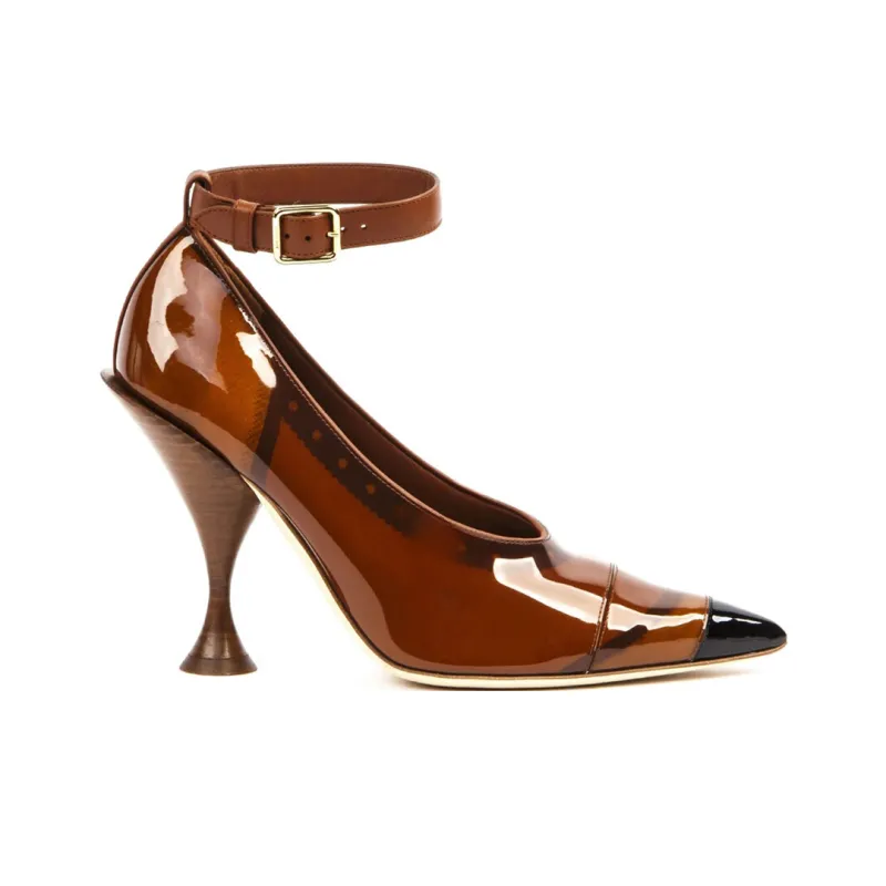 Burberry Evan Irregular Heel High Heels 10.5cm Women's Tan-1