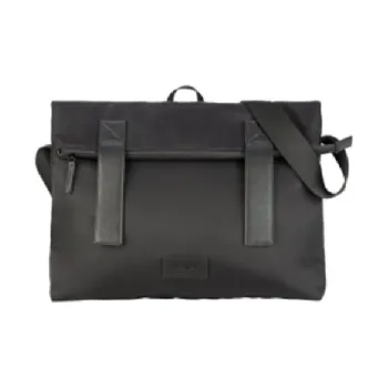 TUCANO Nylon With Leather Shoulder Bag Unisex Black/Olive Green