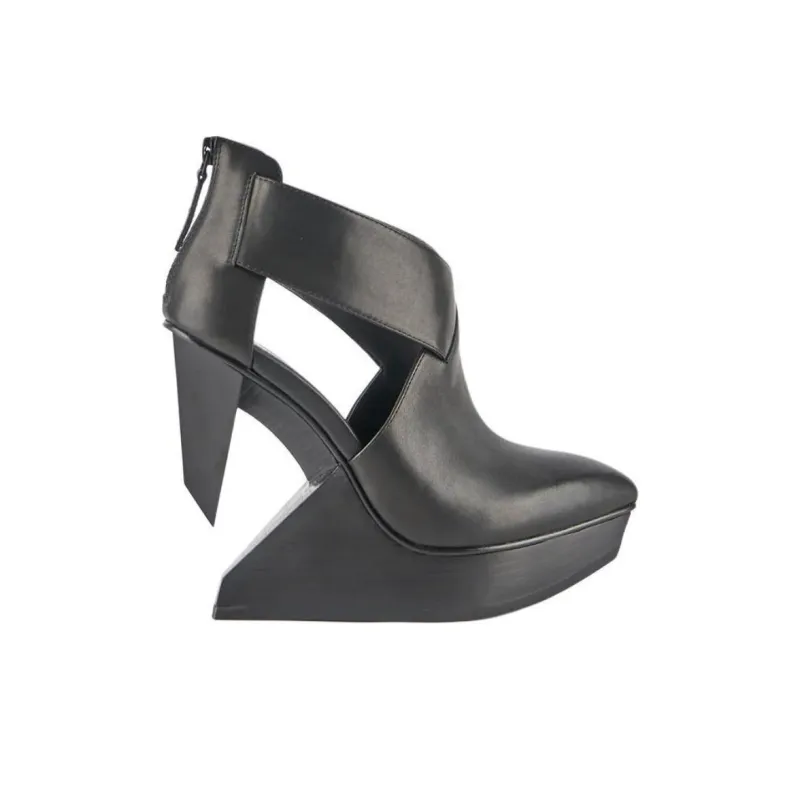 UNITED NUDE Edge Irregular Heel High Heels 12.5cm Women's Black-1
