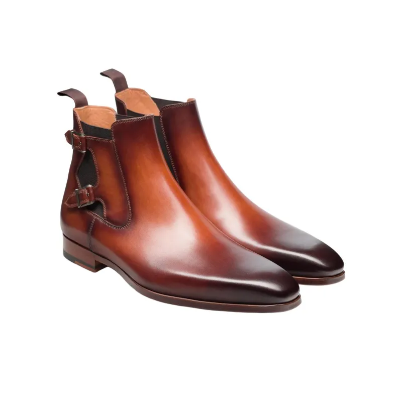 Magnanni Ankle Boots Men's Brown Red-2
