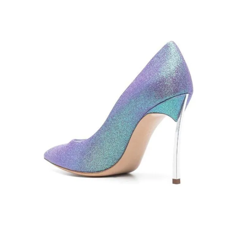 Casadei Blade Glitter Pointed Toe Pumps-3