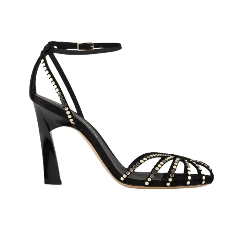 EMPORIO ARMANI Slim Heel High Heels 9.5cm Women's Black-4
