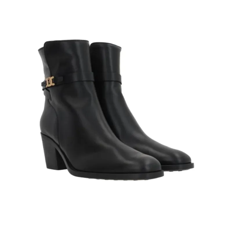 TOD'S Square Toe Heeled Ankle Boots Women's-3