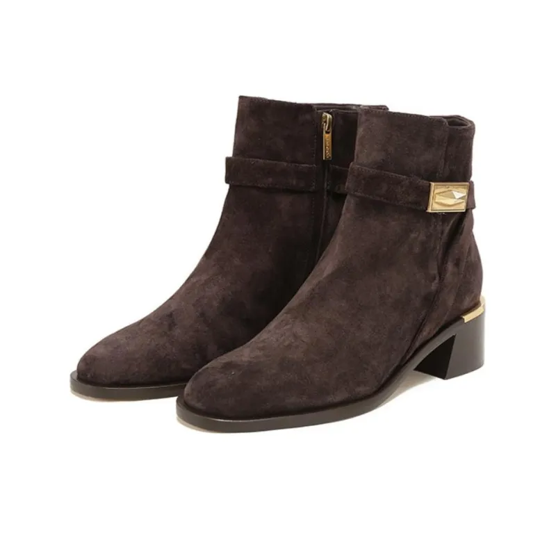 Jimmy Choo Ankle Boots 4.5cm Women's Dark Coffee-2