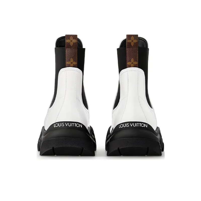 LOUIS VUITTON Ruby Flat Ankle Boots 'White' Women's-3