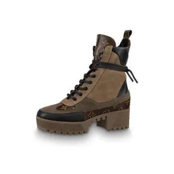 LOUIS VUITTON Laureate Ankle Boots Women's Brown