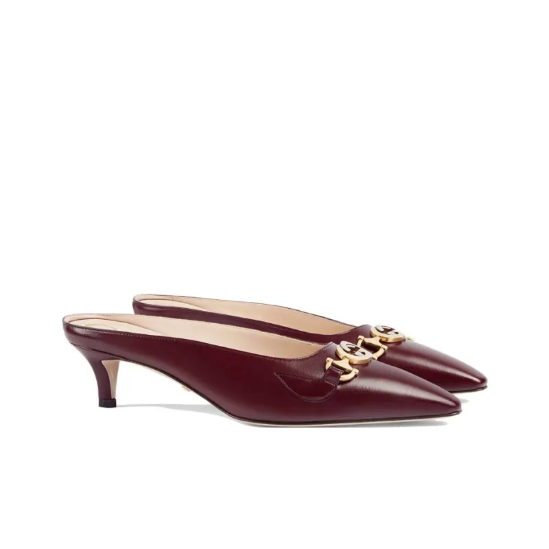 GUCCI Zumi High Heels Women's Burgundy-2