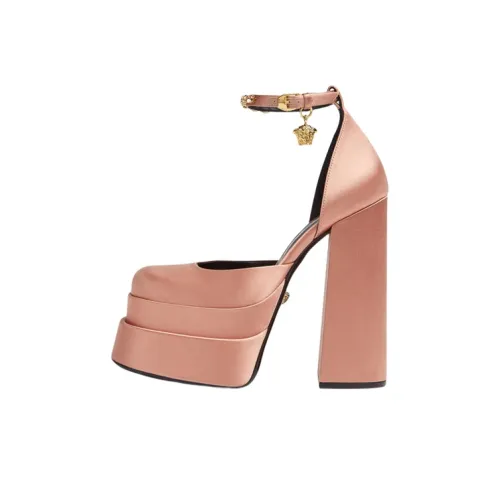 VERSACE Medusa Aevitas Chunky Heel High Heels Women's Pink