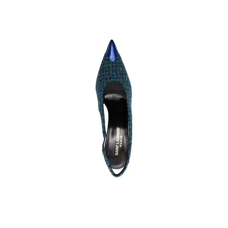 SAINT LAURENT Vesper High Heels Women's Blue-4