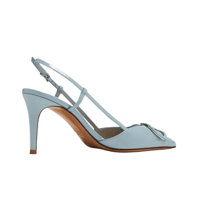 Valentino Vlogo Signature Slim Heel High Heels 8cm Women's Light Blue-3