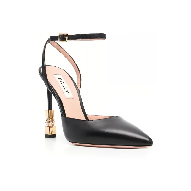 BALLY Block 70mm Pointed-toe Leather Pumps-2