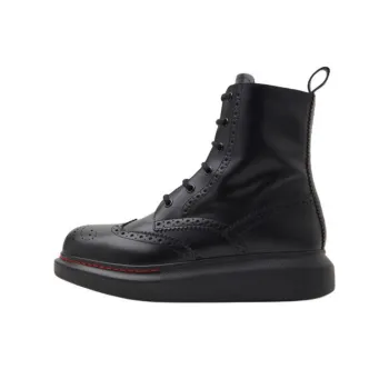 Alexander McQueen Hybrid Lace Up Boot Black Women's