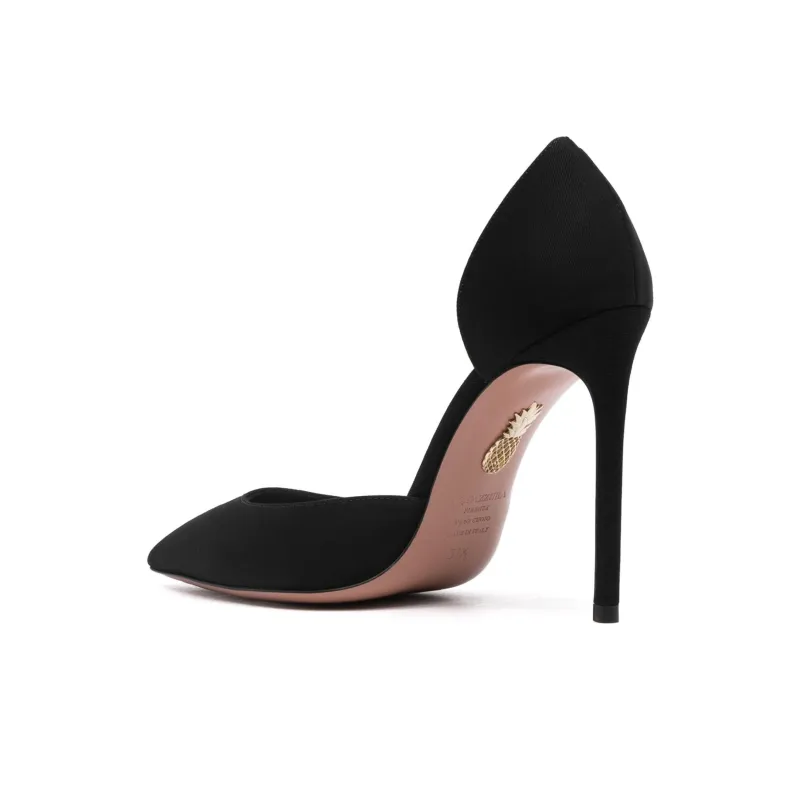 AQUAZZURA Very Bow Tie Slim Heel High Heels 10.5cm Women's Black-3