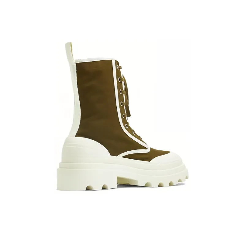 Bottega Veneta Lace Up Boots Green White-1