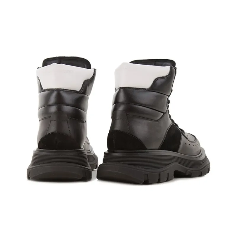 Alexander McQueen Leather Ankle Boots 'Brown Black'-4