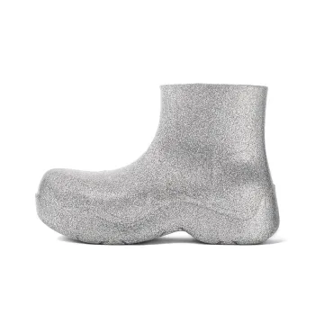 Bottega Veneta Puddle Rain Boots Ankle Boots Men's Silver