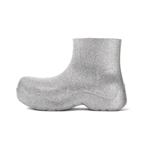 Bottega Veneta Puddle Rain Boots Ankle Boots Men's Silver