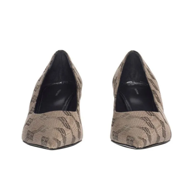 Balenciaga 60mm Square Knife Bb Monogram Pumps 'Tan' Women's-3