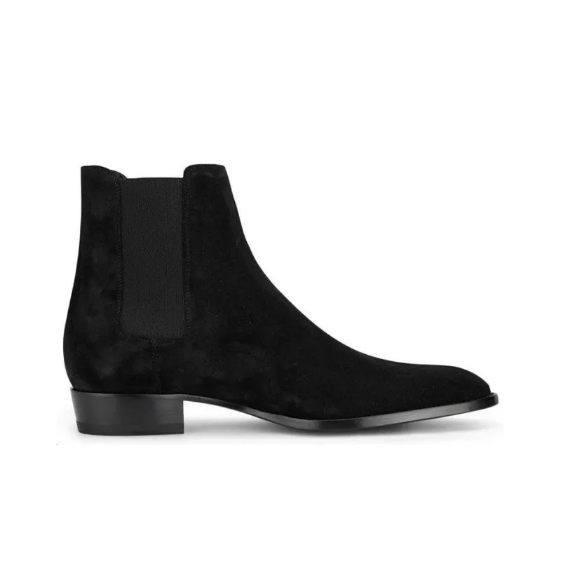 SAINT LAURENT Wyatt Chelsea Boot Black Suede-1