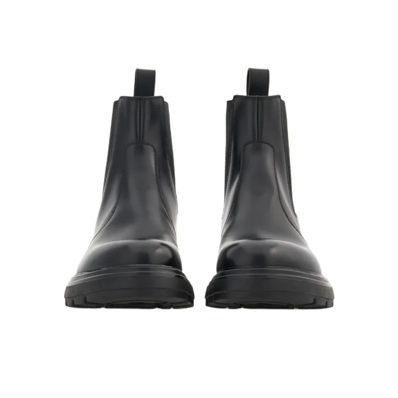 FERRAGAMO Logo-debossed Leather Boots-3