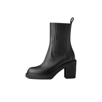HERMES Donia Ankle Boots 7cm Women's Black