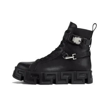 VERSACE Greca Labyrinth Ankle Boots Men's Black