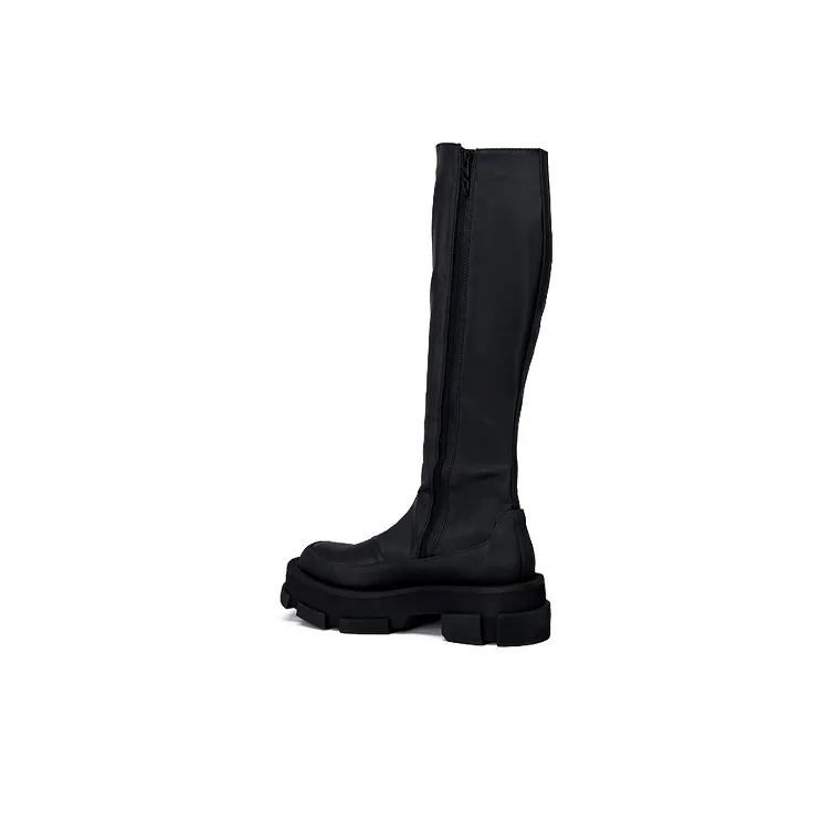 Both Knee High Chelsea Boots Women's Black-5
