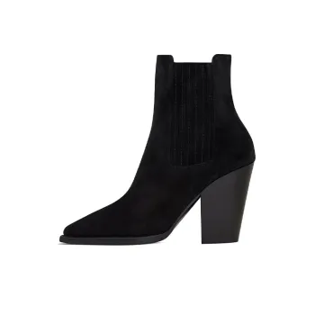 SAINT LAURENT Short Suede Women's Chelsea Boots