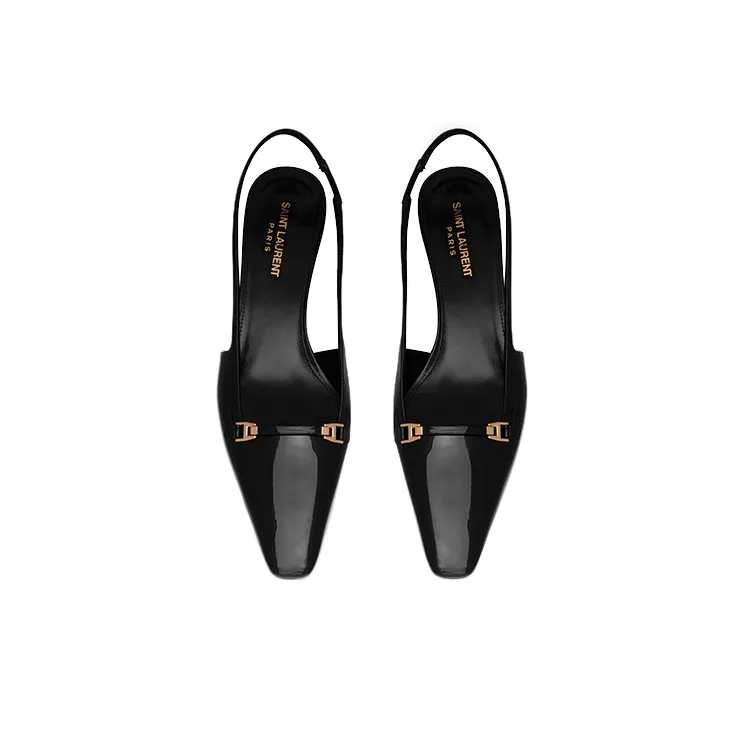 SAINT LAURENT Slim Heel Casual Shoes 4cm Women's Black-3
