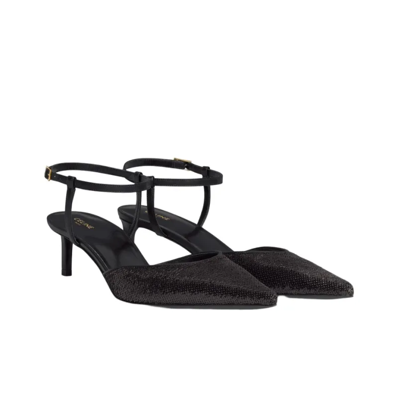 CELINE Kitten High Heels Women's Black-2