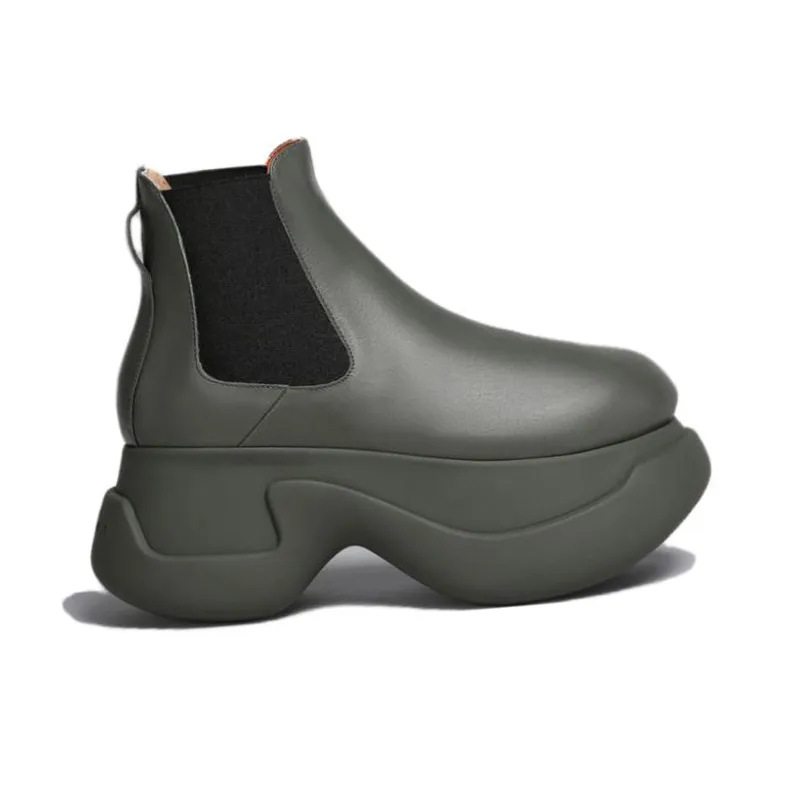 MARNI Aras 23 Short Chelsea Boots Women's Green-1
