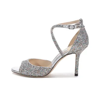 Jimmy Choo Emsy Slim Heel High Heels 8.5cm Women's Silver