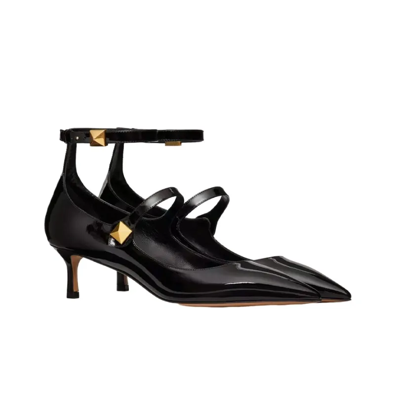 Valentino Slim Heel High Heels 5cm Women's Black-2