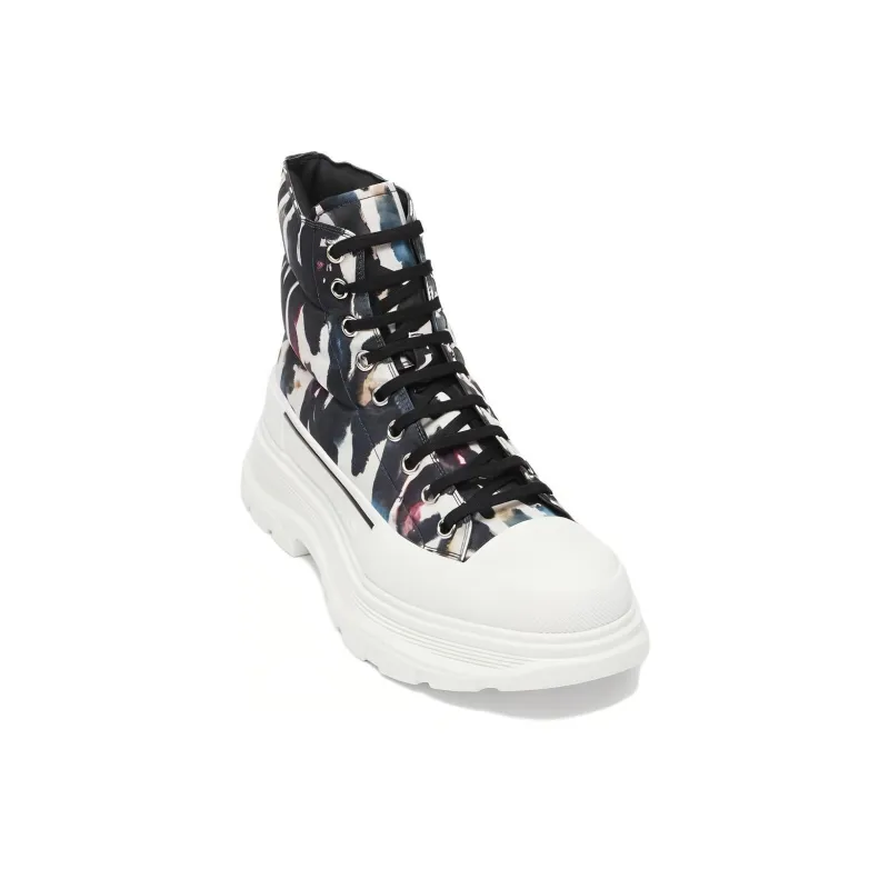 Alexander McQueen Graffiti Print High-Top Sneakers-1