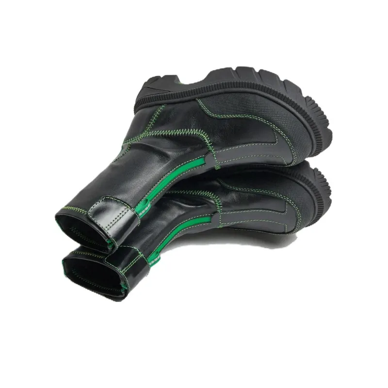 MIISTA Ankle Boots 4.5cm Women's Black Green-3