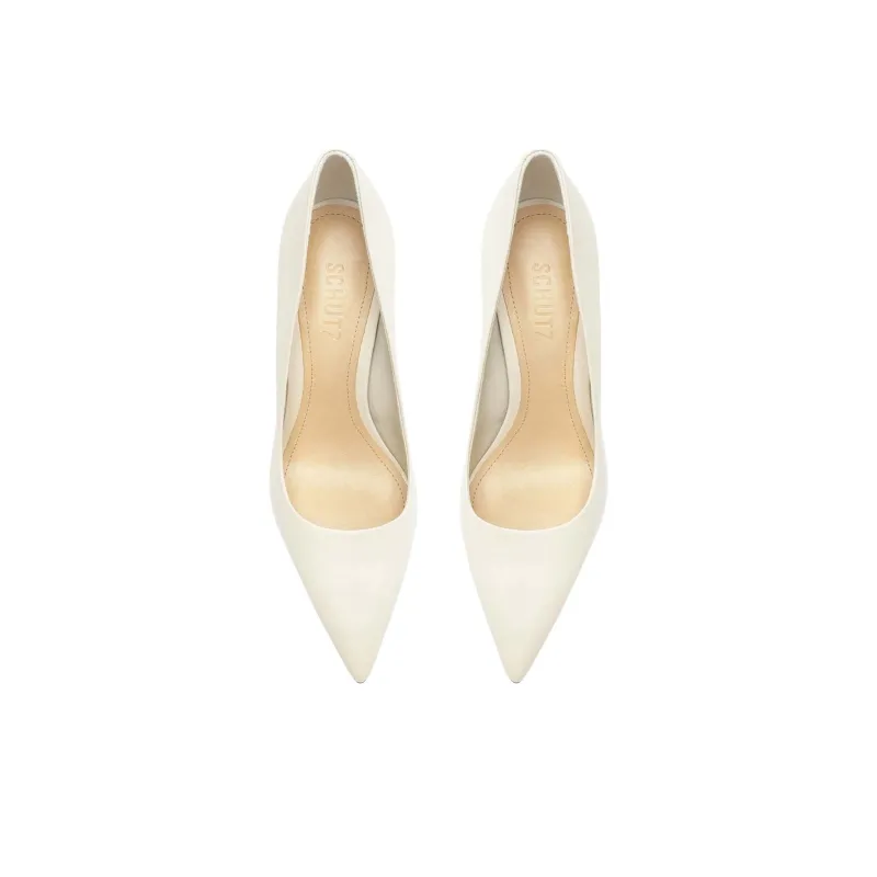 Schutz Lou Slim Heel High Heels 10cm Women's White-4