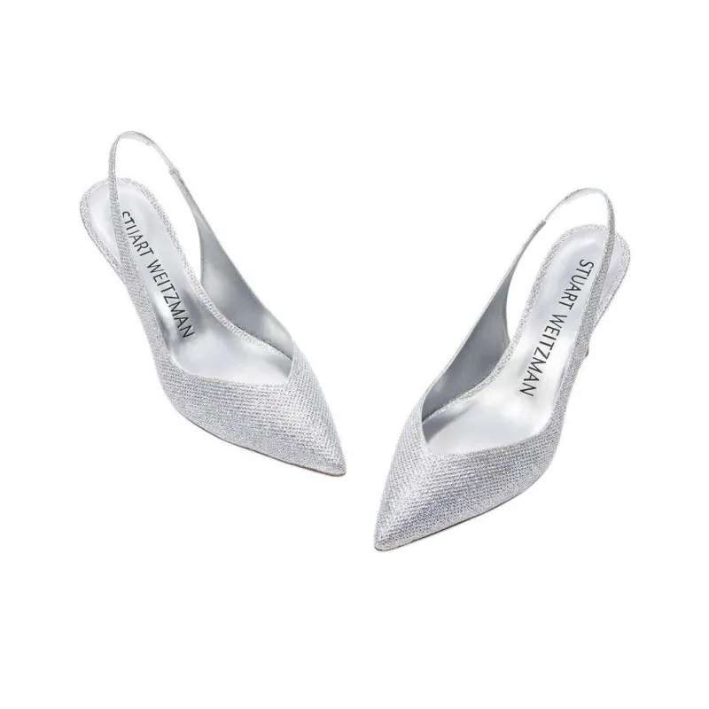 Stuart Weitzman/SW Eva 75 High Heels 7.5cm Women's Silver-4