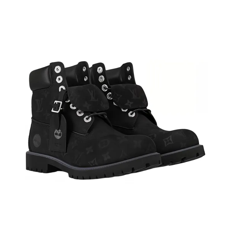 Timberland x LOUIS VUITTON Ankle Length Martin Boot Unisex Black-2
