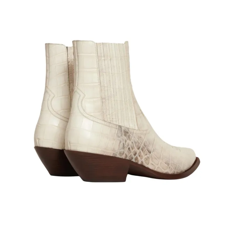 CELINE Short Chelsea Boots 5cm Men's Ecru-4