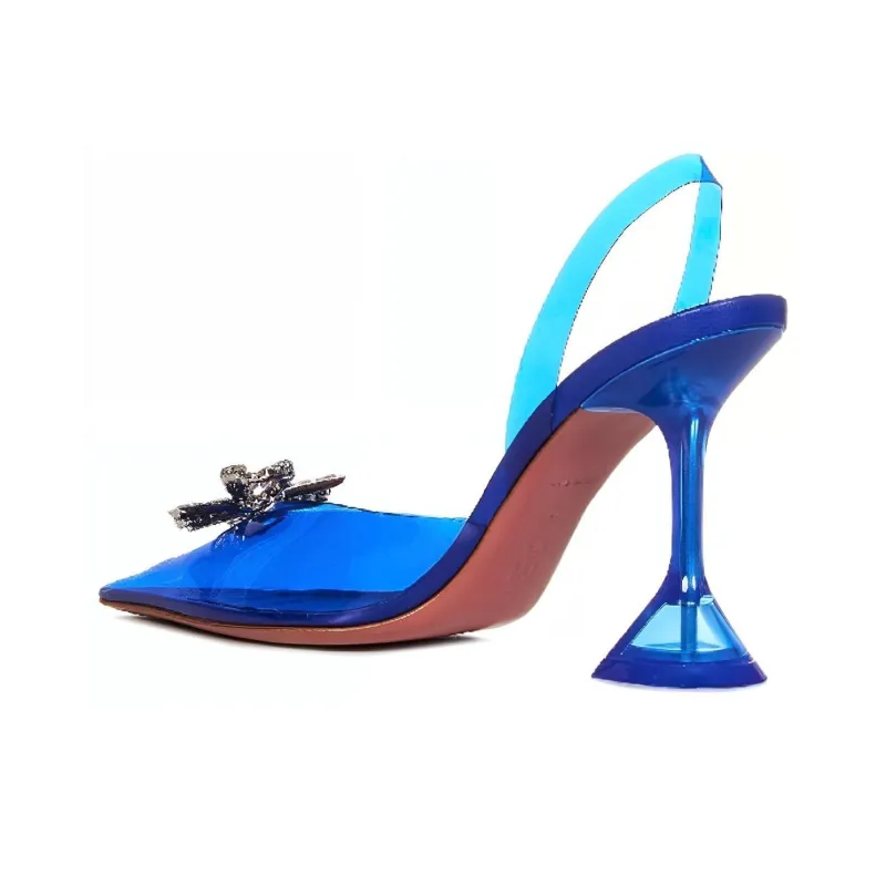 AMINA MUADDI Begum 95mm Glass PVC Sling Electric Blue-2