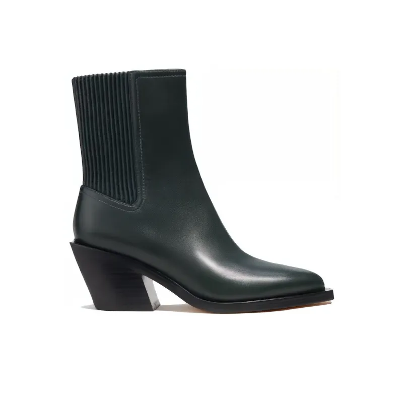 COACH Prestyn Ankle Boots 6.2cm Women's Green Black-1