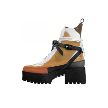 LOUIS VUITTON Laureate Ankle Boots 5cm Women's Tawny