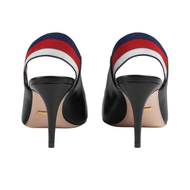 GUCCI Slim Heel High Heels 7.5cm Women's Black-4