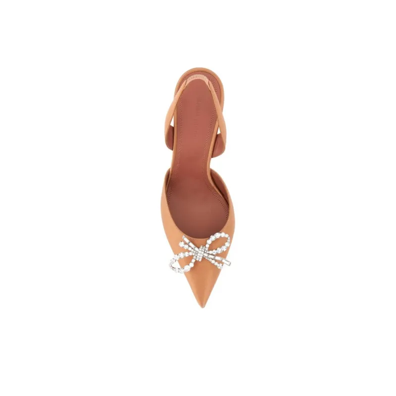 AMINA MUADDI Begum 95mm Satin Sling Nude-4
