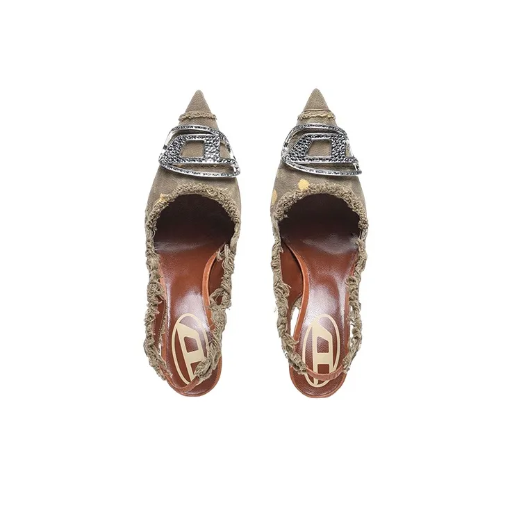 DIESEL D-Venus Slim Heel High Heels Women's Brown-4