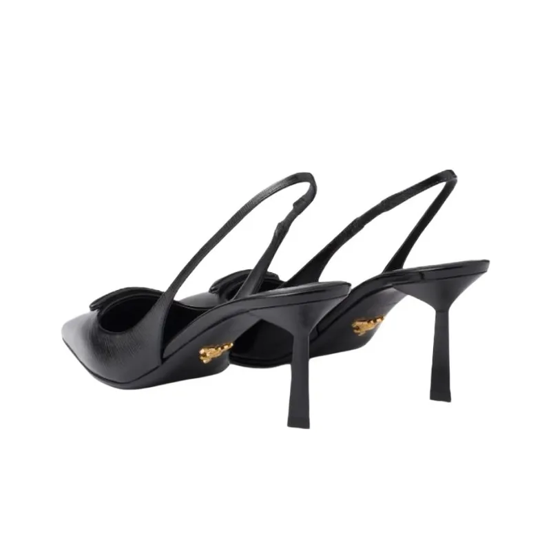 PRADA Saffiano High Heels 7.5cm Women's Black-3