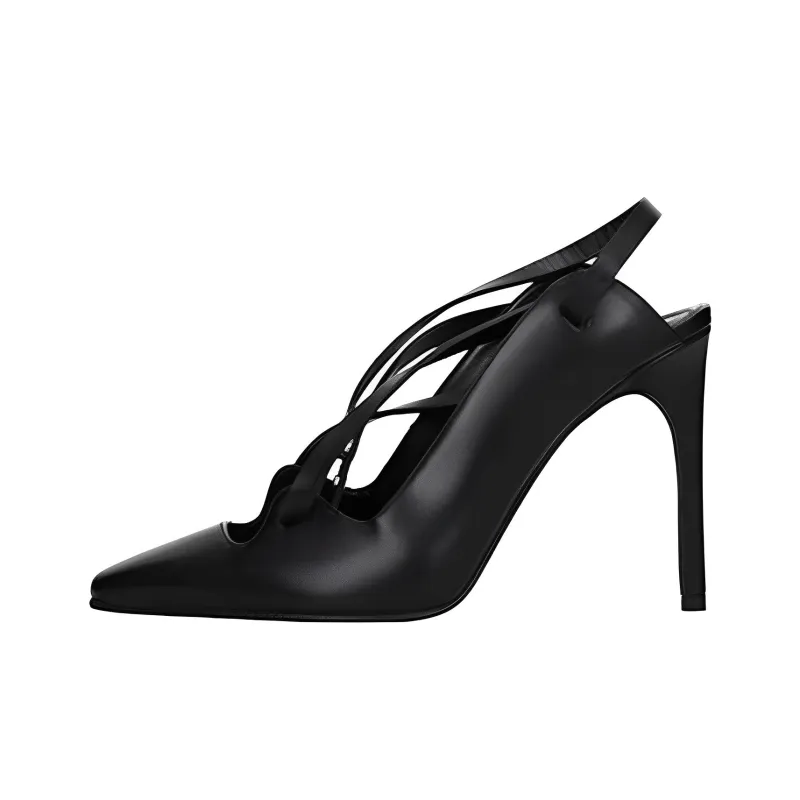 OFF-WHITE Warped Slim Heel High Heels 10.5cm Women's Black-0